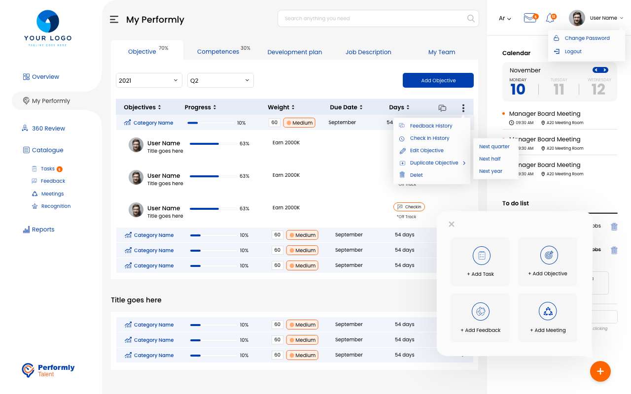 screenshot of Performly Talent